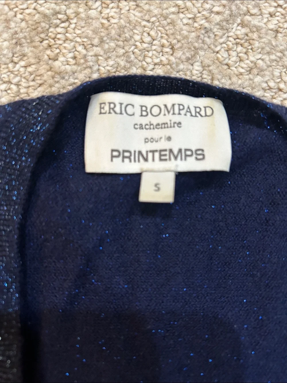 Eric Bompard x Printemps Cashmere Metallic Asymmetric Sweater S
